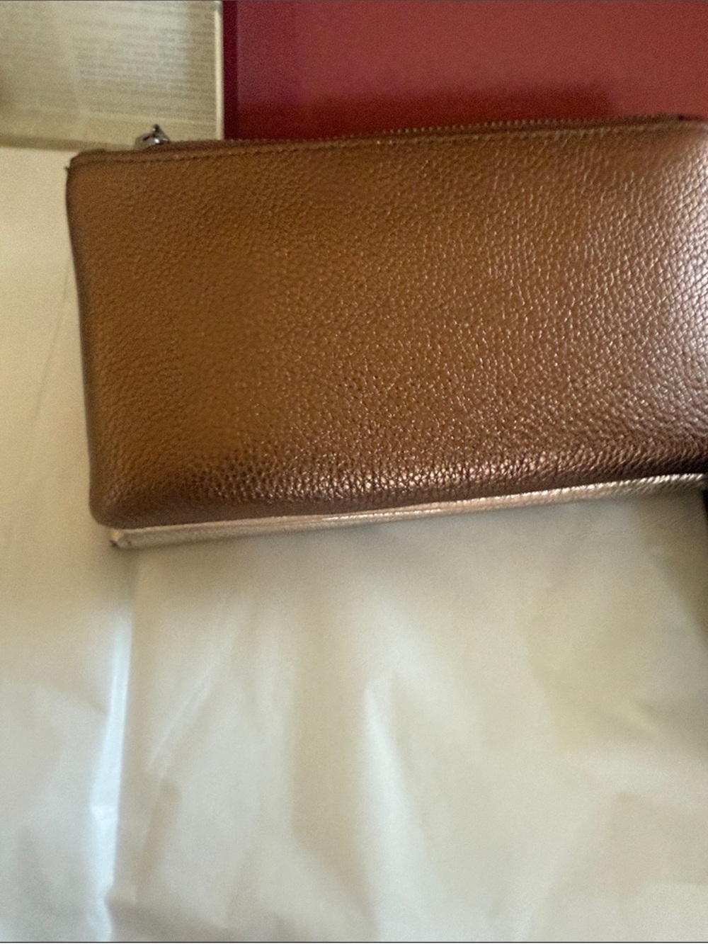 Coach Metallic Leather Triple Small Wristlet - Picture 4 of 12
